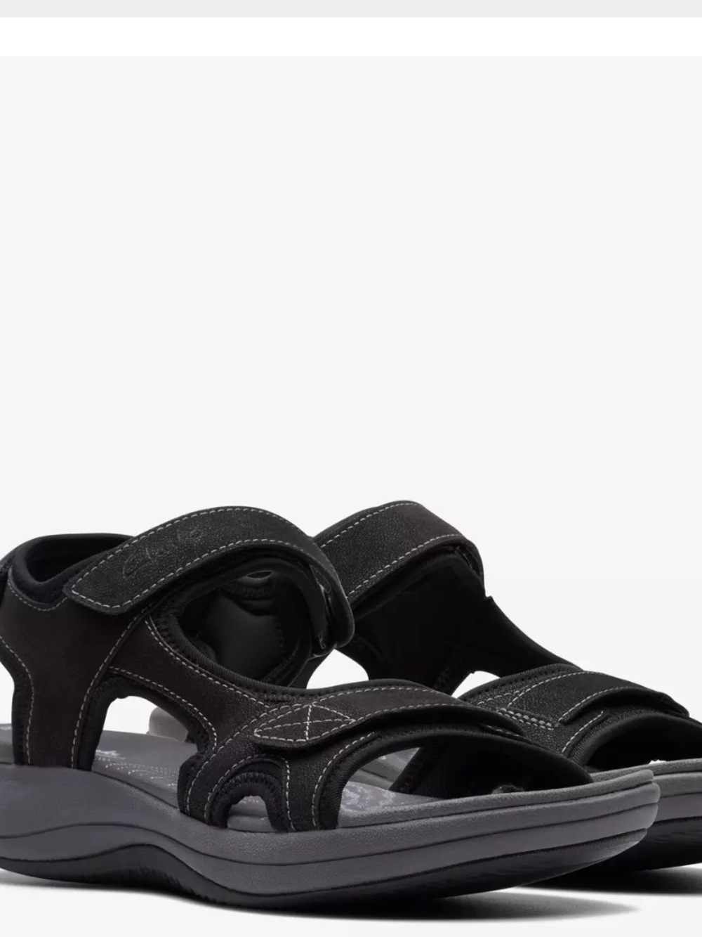 Clarks Black and Gray Cloudsteppers Open-Toe Sport Sandals